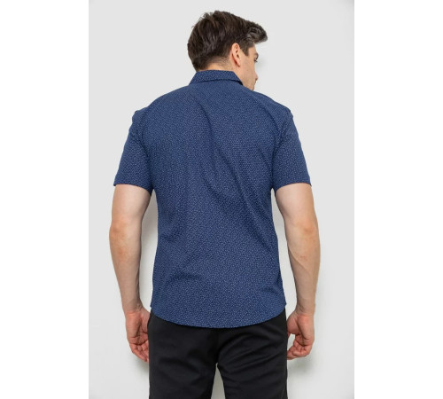 Сорочка чоловіча з принтом, колір синій, 214R7018