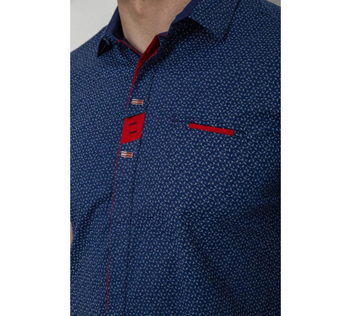 Сорочка чоловіча з принтом, колір синій, 214R7018