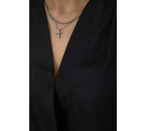 Блуза без рукавов шифон, цвет черный, 244R061