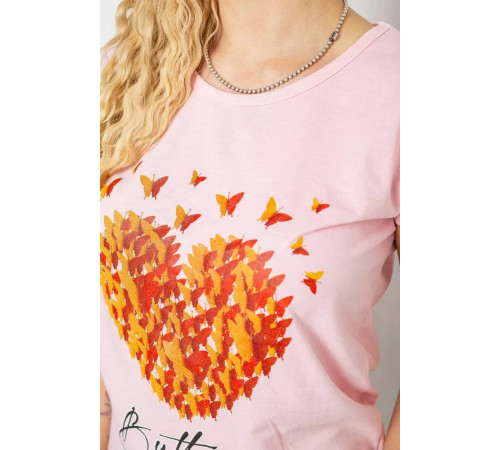 Женская футболка с принтом, цвет розовый, 244R2204