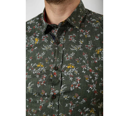Сорочка чоловіча з принтом, колір хакі, 214R6917-9