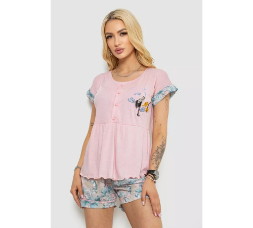 Женская пижама с принтом, цвет розовый, 243R6012-P2