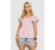 Женская пижама с принтом, цвет розовый, 243R6012-P2