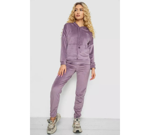 Спортивный костюм женский велюровый, цвет светло-сливовый, 177R022-1.