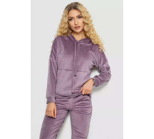 Спортивный костюм женский велюровый, цвет светло-сливовый, 177R022-1.