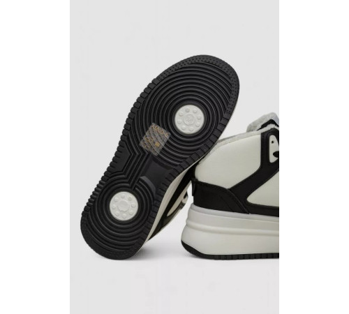 Кроссовки женские зимние на меху, цвет бело-черный, 248RAM09