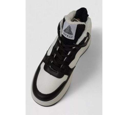 Кроссовки женские зимние на меху, цвет бело-черный, 248RAM09