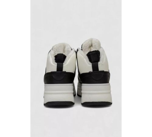 Кроссовки женские зимние на меху, цвет бело-черный, 248RAM09