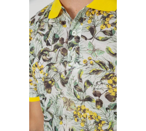 Поло чоловіче з принтом, колір жовто-молочний, 247R307