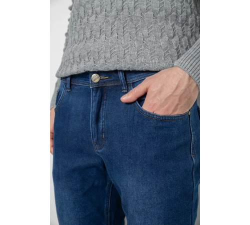 Джинси чоловічі на флісі, колір синій, 254R2406