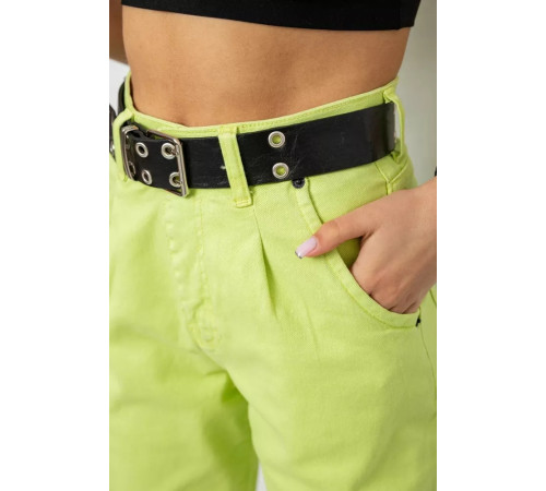 Джинси жіночі балони, колір салатовий, 182R00309