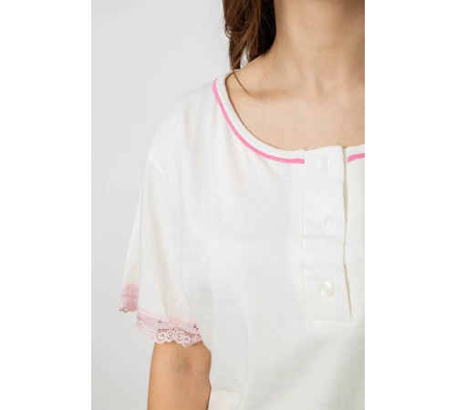 Женская пижама с принтом, цвет молочный, 243R903059.