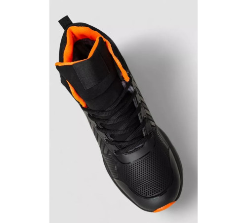 Ботинки мужские на меху 244R981, цвет черно-оранжевый, 244R1037