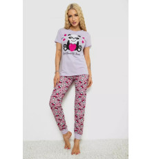 Піжама жіноча з принтом, колір бузковий, 243R15866