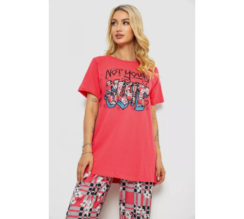 Женская пижама с принтом, цвет розовый, 243R10369