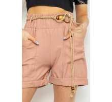 Шорты женские с поясом, цвет пудровый, 214R1704.