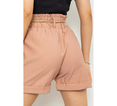 Шорты женские с поясом, цвет пудровый, 214R1704.
