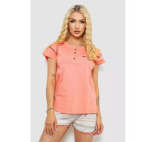 Піжама жіноча з принтом, колір персиковий, 243R0004-P5