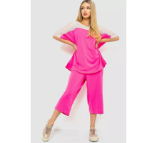 Костюм жіночий повсякденний батал, колір рожевий, 102R5237