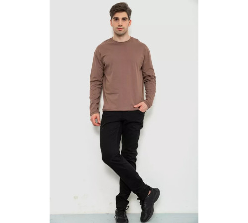 Лонгслив мужской однотонный, цвет коричневый, 102R3308