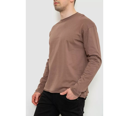 Лонгслив мужской однотонный, цвет коричневый, 102R3308