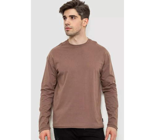 Лонгслив мужской однотонный, цвет коричневый, 102R3308
