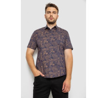 Рубашка мужская с принтом, цвет темно-синий, 214R7331.