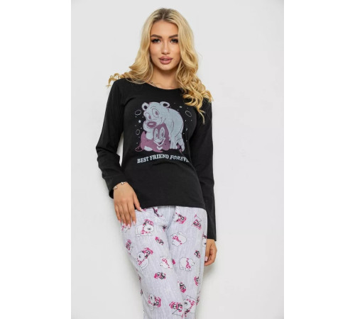 Піжама жіноча, колір чорний, 243R2445