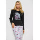Піжама жіноча, колір чорний, 243R2445