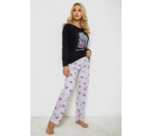Піжама жіноча, колір чорний, 243R2445