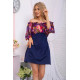 Мини-платье с цветочным принтом, темно-синего цвета, 167R306-10.