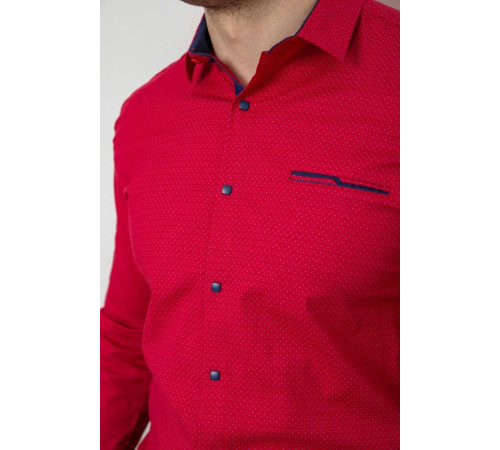 Рубашка мужская с принтом, цвет красный, 214R7094-1.