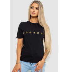 Футболка жіноча з принтом, колір чорний, 238R57378