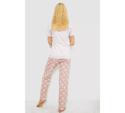 Женская пижама с принтом, цвет пудровый, 243R3696
