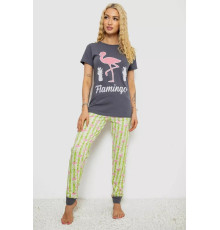 Пижама женская с принтом, цвет серо-зеленый, 243R15897.