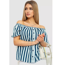 Блуза в смужку, колір сіро-синій, 244R088-1