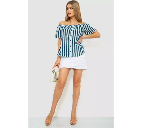 Блуза в полоску, цвет серо-синий, 244R088-1.