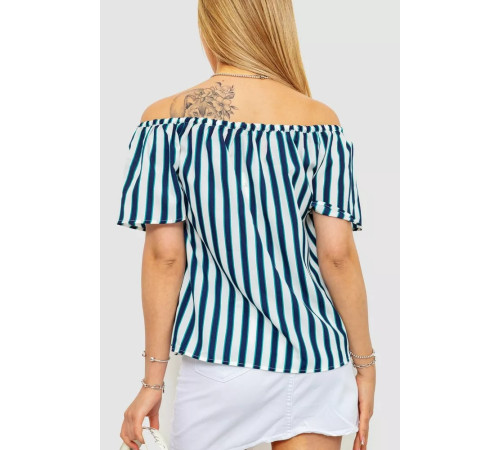 Блуза в полоску, цвет серо-синий, 244R088-1.