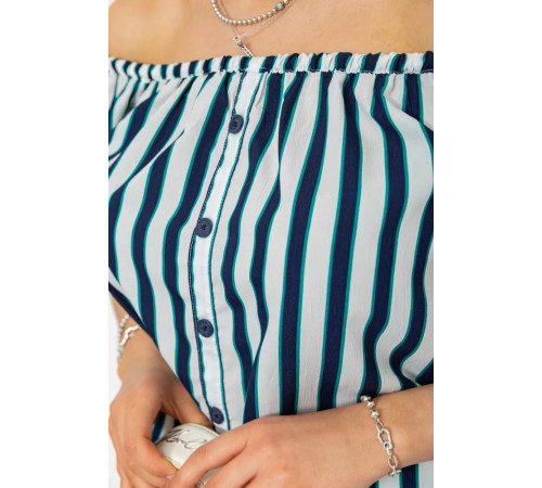 Блуза в полоску, цвет серо-синий, 244R088-1.