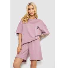 Костюм женский повседневный, цвет пудровый, 241R5004.