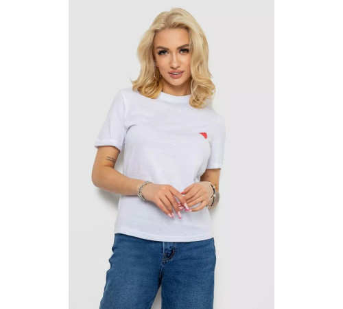 Футболка жіноча з принтом, колір білий, 238R57482