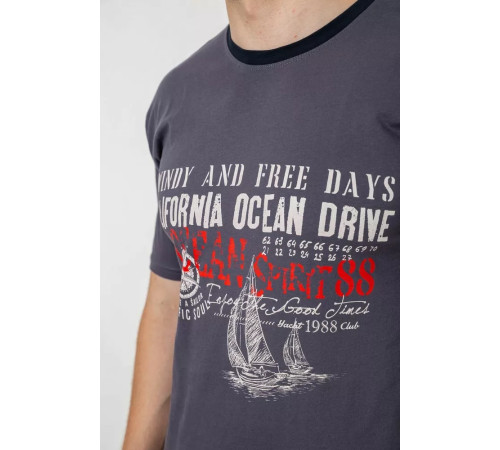 Піжама чоловіча з принтом, колір сірий, 243R2011