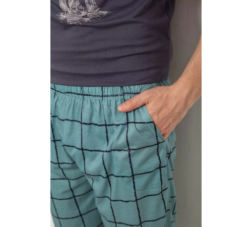 Піжама чоловіча з принтом, колір сірий, 243R2011