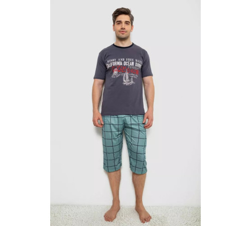Піжама чоловіча з принтом, колір сірий, 243R2011