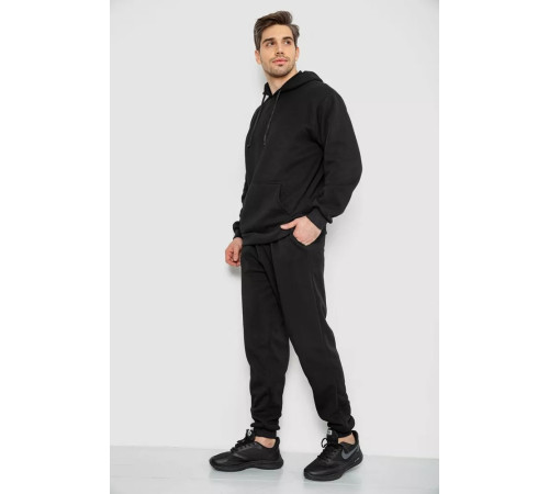 Спортивний костюм чоловічий на флісі, колір чорний, 244R9142