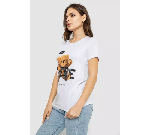 Футболка жіноча з принтом, колір білий, 244R509