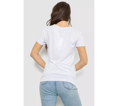 Футболка жіноча з принтом, колір білий, 244R509