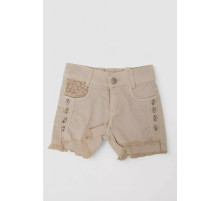Джинсовые шорты для девочки, цвет светло-бежевый, 247R10036