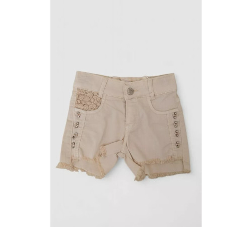 Джинсовые шорты для девочки, цвет светло-бежевый, 247R10036