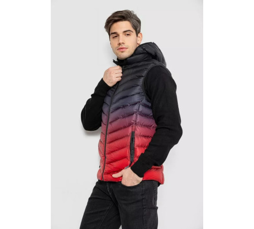 Жилетка чоловіча демісезонна, колір чорно-червоний, 244RC888